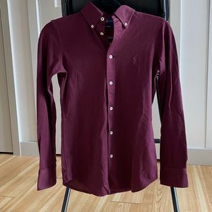 Ralph Lauren Oxblood Knit Oxford in XS